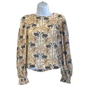 Lilly Pulitzer Womens XXS Gold Everglade Long Sleeves Career Wear Quite Luxury